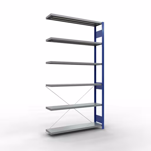 , Étagère MULTIplus250 système enfichable, 2500 x 1300 x 300 mm, 6 étagères, RAL 5010 bleu gentiane/galvanisé de Schulte Lagertechnik de la gamme de produits système enfichable