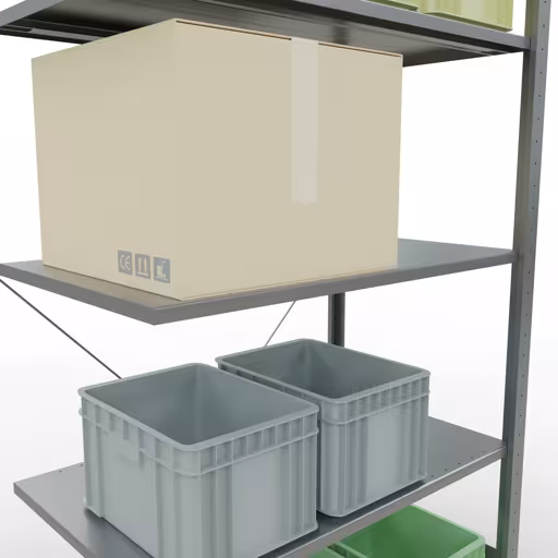 Immagine aggiuntiva dell'articolo Ripiano aggiuntivo, ripiano per ripiano, sistema a innesto MULTIplus85, 2000 x 1000 x 600 mm (AxLxP), 5 ripiani, traversa, zincato da ripiano aggiuntivo