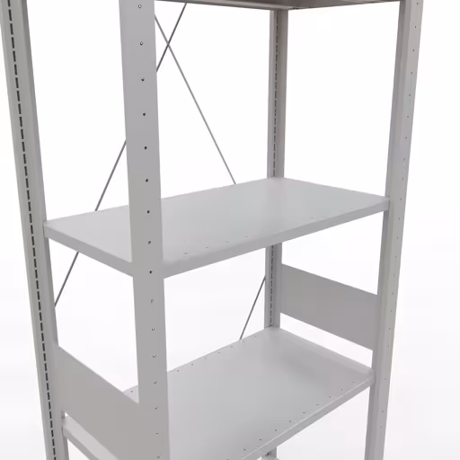 Étagère de base, étagère, système enfichable MULTIplus150, 3000 x 750 x 400 mm (HxLxP), 7 étagères, traverse, RAL 7035 gris clair avec le GTIN 4004514205469 Étagère de base, étagère à étagères, système enfichable MULTIplus150, 3000 x 750 x 400 mm, 7 étagères, traverse, gris clair RAL 7035 de Schulte Lagertechnik avec le numéro d'article : 32642-75