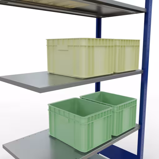 Rayonnage supplémentaire, étagère, système enfichable MULTIplus150, 2000 x 1000 x 500 mm, 5 étagères, RAL 5010 bleu gentiane/galvanisé de la marque Schulte Lagertechnik de la gamme de produits du système enfichable