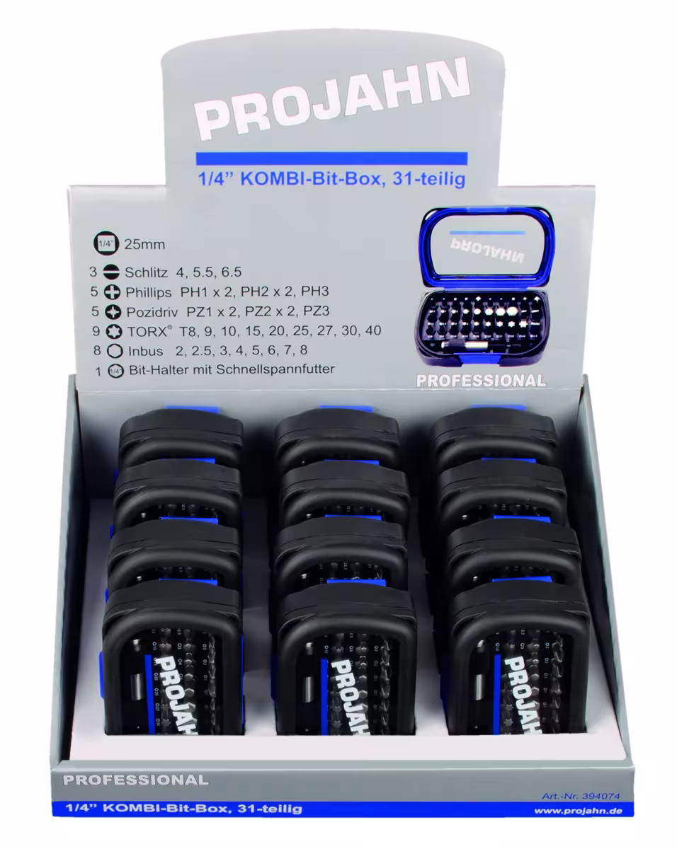 Boîte d'embouts COMBI 6.3 de PROJAHN COMBI bit box 6.3, embouts et porte-embouts