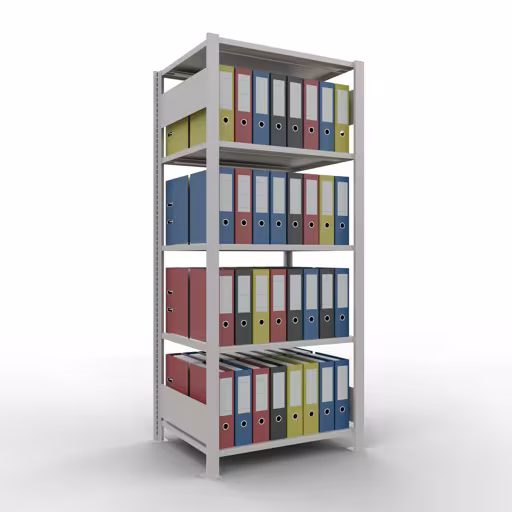 Figure n° 9 de l'article étagère de base, étagère de bureau, système enfichable MULTIplus150, 1800 x 750 x 600 mm, 5 étagères, , , gris clair de la gamme d'étagères de bureau de Schulte Lagertechnik
