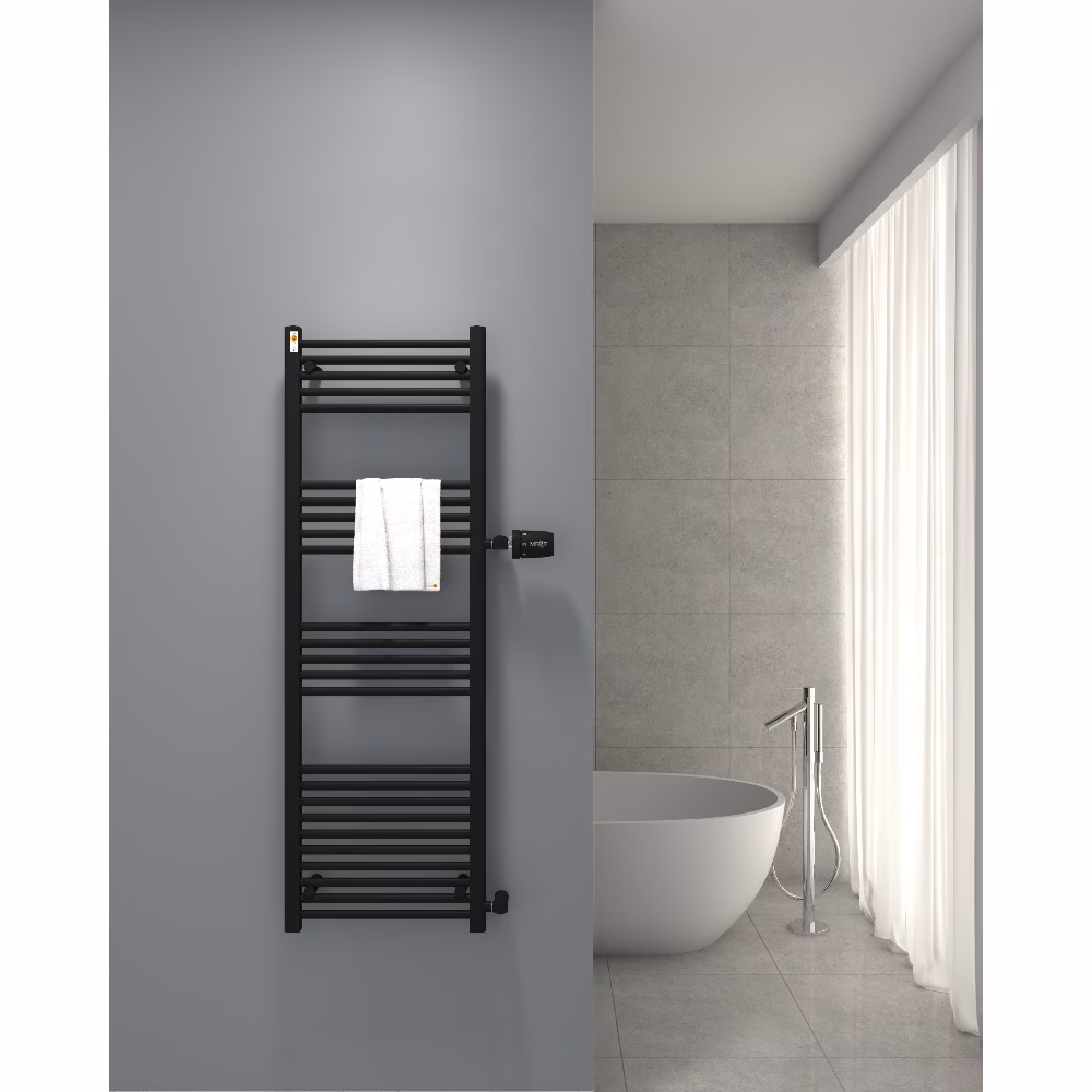 Ohne Text 4750587840300499385 Radiatore di ricambio MERT per bagno, nero, 800x600 mm, attacco laterale 500 mm