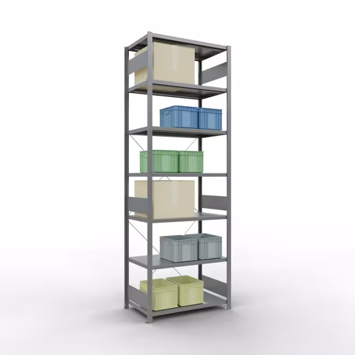 Image du produit N° 15 de l'article étagère de base, étagère, système enfichable MULTIplus330, 3000 x 1000 x 600 mm, 7 étagères, traverse, galvanisé Figure n° 15 de l'article étagère de base, système d'étagères enfichables MULTIplus330, 3000 x 1000 x 600 mm, 7 étagères, galvanisées du groupe de produits système enfichable de la marque Schulte Lagertechnik