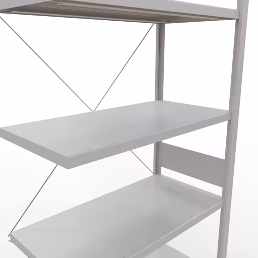 Image du produit n° 12 de l'article Rayonnage complémentaire, rayonnage à étagères, système enfichable MULTIplus330, 3000 x 1000 x 500 mm (HxLxP), 7 étagères, traverse, RAL 7035 gris clair Figure n° 12 de l'article étagère complémentaire, étagère à étagères, système enfichable MULTIplus330, 3000 x 1000 x 500 mm, 7 étagères, gris clair RAL 7035 du groupe de produits système enfichable de la marque Schulte Lagertechnik