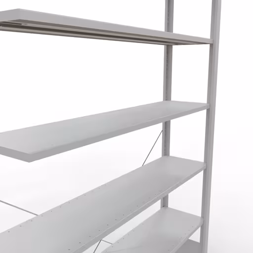 Figure n° 10 de l'article étagère complémentaire, étagère de bureau, système enfichable MULTIplus85, 2300 x 1300 x 300 mm, 7 étagères, gris clair de la gamme d'étagères de bureau de Schulte Lagertechnik