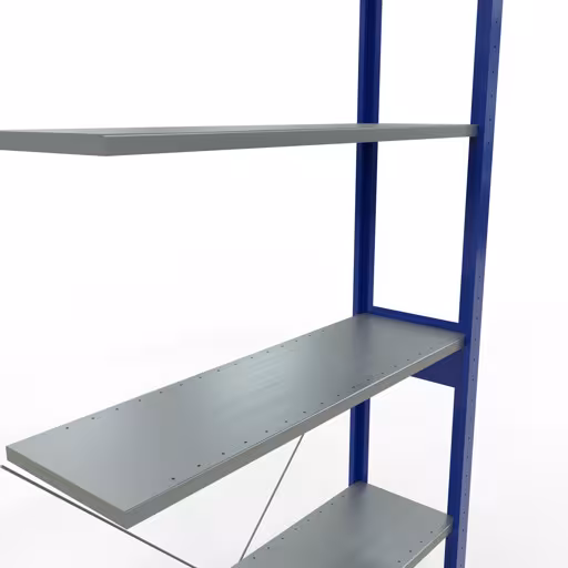 Image du produit n° 14 de l'article Rayonnage complémentaire, rayonnage à étagères, système enfichable MULTIplus85, 2500 x 1000 x 300 mm (HxLxP), 6 étagères, traverse, RAL 5010 bleu gentiane Figure n° 14 de l'article étagère complémentaire, étagère à étagères, système enfichable MULTIplus85, 2500 x 1000 x 300 mm, 6 étagères, traverse, RAL 5010 bleu gentiane du groupe de produits système enfichable de la marque Schulte Lagertechnik