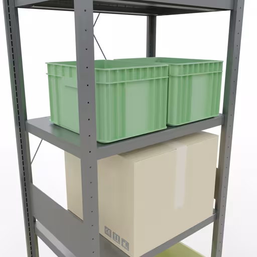 Figure n° 13 de l'article étagère de base, système d'étagères enfichables MULTIplus250, 3000 x 750 x 500 mm, 7 étagères, galvanisées du groupe de produits système enfichable de Schulte Lagertechnik