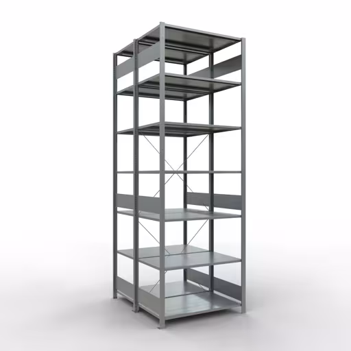 Figura n. 11 dell'articolo scaffale base, scaffale doppio, sistema di scaffali MULTIplus150, 3000 x 1000 x (2x1200) mm (AxLxP), 2x7 ripiani, traversa, zincato dal gruppo di prodotti scaffali della marca Schulte Lagertechnik