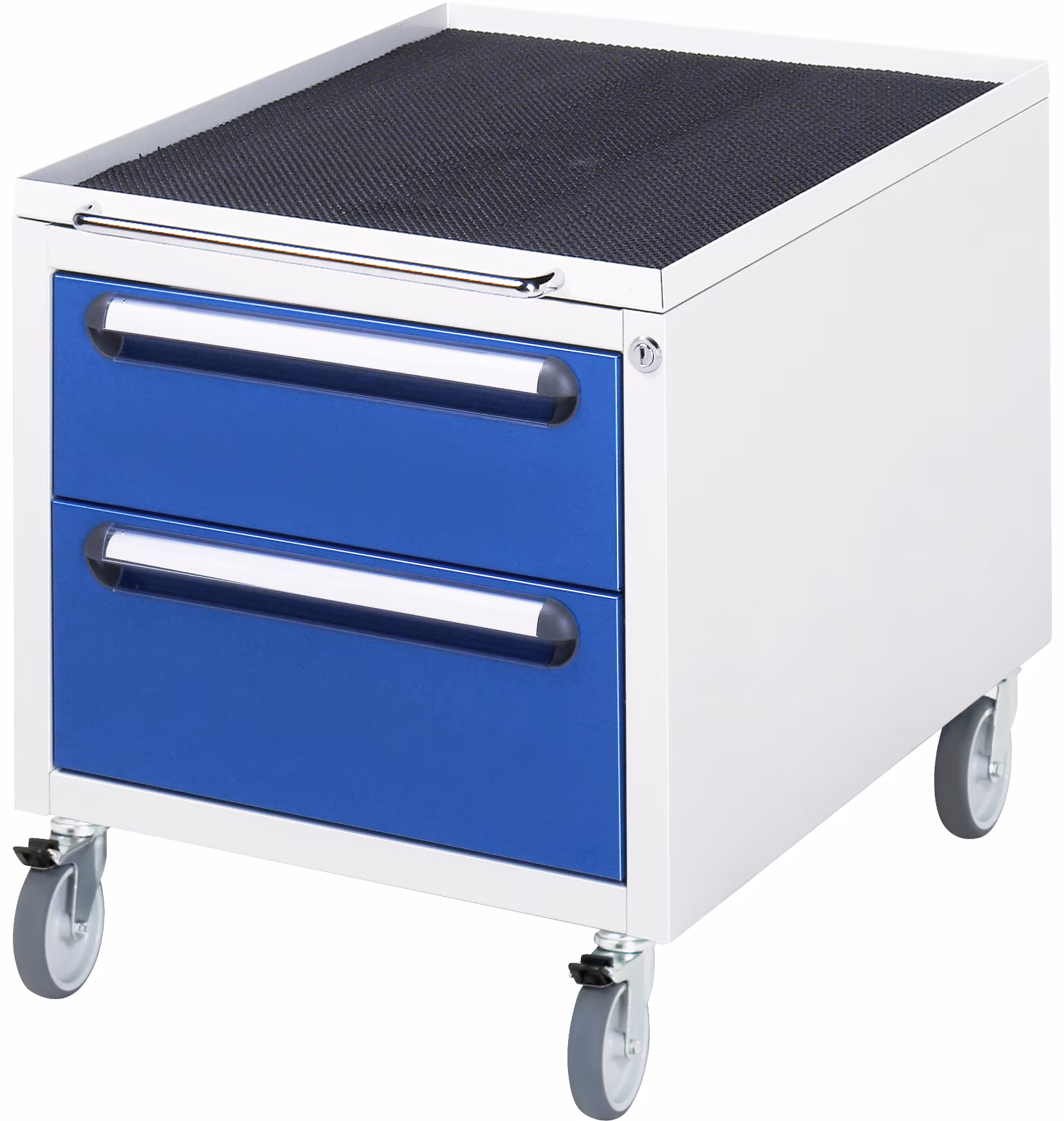 Roll-Container mit 2 Schubladen, B480xT600xH540mm, RAL7035/RAL5010 von Rau Roll-Container Schubladen aus der Kategorie Arbeitsplatzeinrichtung mit der Artikelnr. E-US-2-2A-M.11