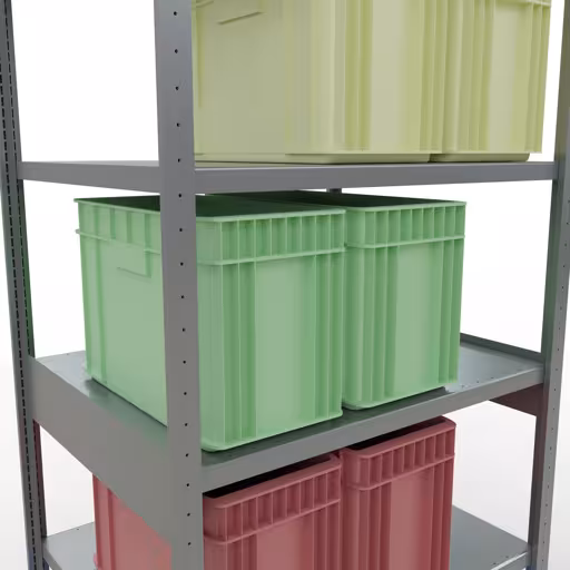 Immagine del prodotto n. 15 dell'articolo scaffale base, scaffale, sistema a innesto MULTIplus330, 2500 x 1000 x 800 mm (AxLxP), 6 ripiani, traversa, zincato Figura n. 15 dell'articolo scaffale base, scaffale, sistema a innesto MULTIplus330, 2500 x 1000 x 800 mm (AxLxP), 6 ripiani, traversa, zincato del gruppo di prodotti sistema a innesto della marca Schulte Lagertechnik