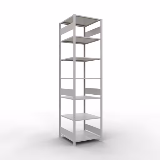Étagère de base, étagère, système enfichable MULTIplus150, 3000 x 750 x 800 mm, 7 étagères, gris clair RAL 7035 de Schulte Lagertechnik avec le réf. 32682-75-LR