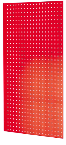 Pannello laterale in pannello forato, 90 x 1300 x 800 mm (A x P), RAL 3000 rosso fuoco, accessori, articolo n. 35676-R