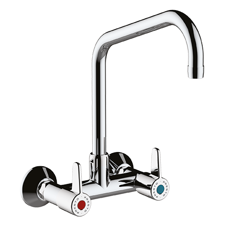 Presto Chef, grande miscelatore da cucina a parete, cromato con manopole ergonomiche. di Rada Armaturen Presto Chef, grande miscelatore da cucina a parete, cromato con manopole ergonomiche. Dalla categoria Rubinetti da Cucina, articolo n. 1464310