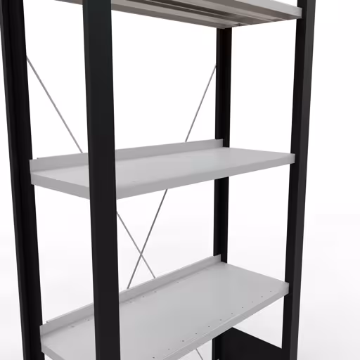 Figura n. 12 dell'articolo scaffale base, sistema di scaffali per ufficio MULTIplus85, 1800 x 750 x 300 mm, 5 ripiani, nero/grigio chiaro del gruppo di prodotti scaffali per ufficio della marca Schulte Lagertechnik