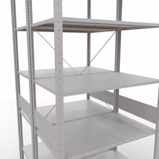 Image supplémentaire de l'article Tablette de base, tablette double, système d'étagères enfichable MULTIplus150, 3000 x 1000 x (2x1200) mm, 2x7 tablettes, traverse, RAL 7035 gris clair à partir de tablettes doubles