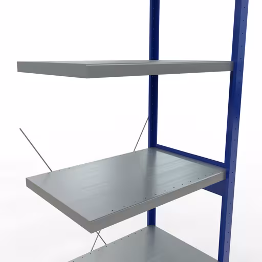 Figure n° 14 de l'article, Étagère MULTIplus250 système enfichable, 2500 x 750 x 500 mm, 6 étagères, RAL 5010 bleu gentiane/galvanisé/galvanisé du groupe de produits système enfichable de Schulte Lagertechnik