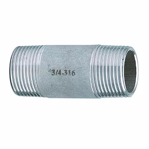 Tubo Atusa in acciaio inox con doppio nipplo. N. 530 della marca Atusa nella categoria raccordi filettati in acciaio inossidabile