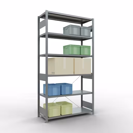 Image du produit n° 13 de l'article étagère de base du système enfichable 2500x1300x500 mm, type 250 kg, galvanisée Figure n° 13 de l'article étagère de base du système enfichable 2500x1300x500 mm, type 250 kg, galvanisée du groupe de produits du système enfichable de la marque Schulte Lagertechnik