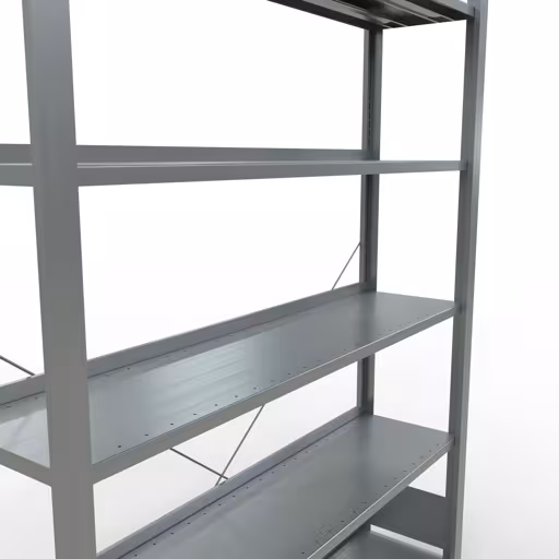 Figure n° 12 de l'article étagère de base, étagère de bureau, système enfichable MULTIplus85, 2000 x 1300 x 300 mm, 6 étagères, galvanisées, avec barre d'arrêt du groupe de produits étagères de bureau de la marque Schulte Lagertechnik