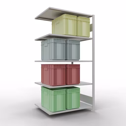 Image du produit n° 13 de l'article étagères complémentaires, étagères, système enfichable MULTIplus150, 2000 x 1000 x 800 mm, 5 étagères, RAL 7035 gris clair de la gamme de produits du système enfichable de Schulte Lagertechnik
