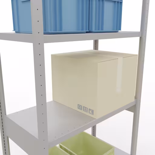 Figure n° 9 de l'article étagère de base, système d'étagères enfichables MULTIplus250, 3000 x 1000 x 500 mm, 7 étagères, gris clair RAL 7035 du groupe de produits système enfichable de la marque Schulte Lagertechnik