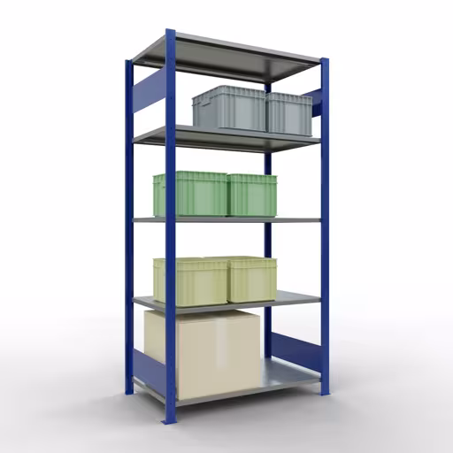 Figure n° 13 de l'article étagère de base, système d'étagères enfichables MULTIplus85, 2000 x 1000 x 600 mm, 5 étagères, RAL 5010 bleu gentiane du groupe de produits système enfichable de la marque Schulte Lagertechnik