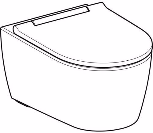 Technische Zeichnung 3970816 Geberit ONE Set WC sospeso con sedile WC bianco/cromato lucido, KeraTect