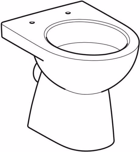Geberit Renova, WC au sol, chasse d'eau profonde, sortie horizontale, forme partiellement fermée, profondeur : 49cm, blanc