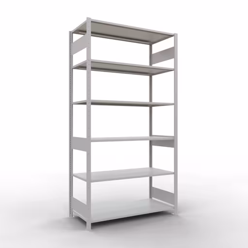 Étagère de base, étagère, système enfichable MULTIplus150, 2500 x 1300 x 600 mm, 6 étagères, RAL 7035 gris clair de Schulte Lagertechnik de la catégorie du système enfichable