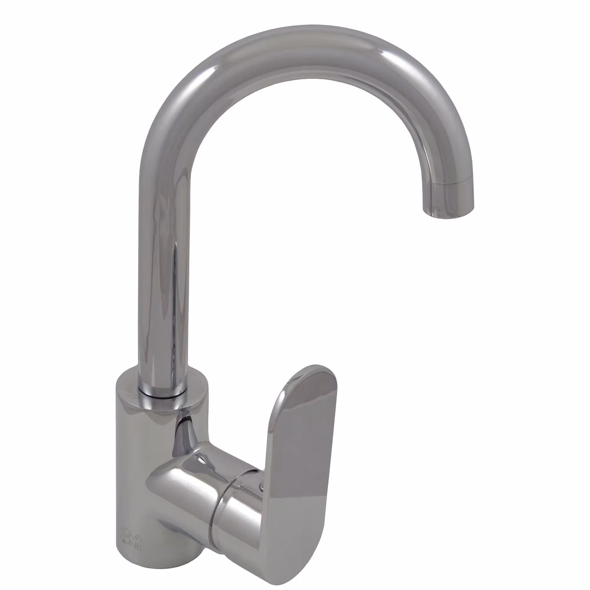 Mitigeur chromé design DENVER avec bec courbé orientable de la marque sanicomfort de la gamme de produits robinetterie