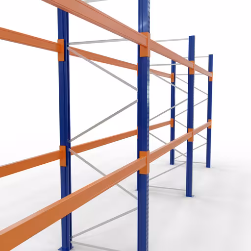 Produktbild Nr 13 des Artikels Palettenregal 3 Felder á 2700 mm - 5000x1100mm,HxT,12 Holme (2400kg) Abbildung Nr 13 des Artikels Palettenregal 3 Felder á 2700 mm - 5000x1100mm,HxT,12 Holme (2400kg) aus der Produktgruppe Palettenregale von der Marke Schulte Lagertechnik