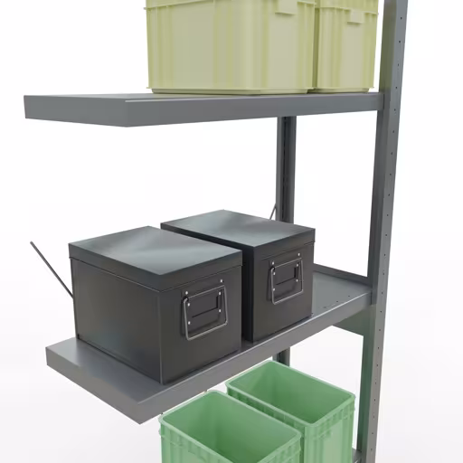 Scaffali aggiuntivi, scaffali, sistema a innesto MULTIplus250, 2500 x 750 x 300 mm (AxLxP), 6 ripiani, traversa, zincato con GTIN 4004514282323 Scaffali aggiuntivi, scaffali, sistema a innesto MULTIplus250, 2500 x 750 x 300 mm (AxLxP), 6 ripiani, traversa, zincato di Schulte Lagertechnik con l'articolo n. 12936-75