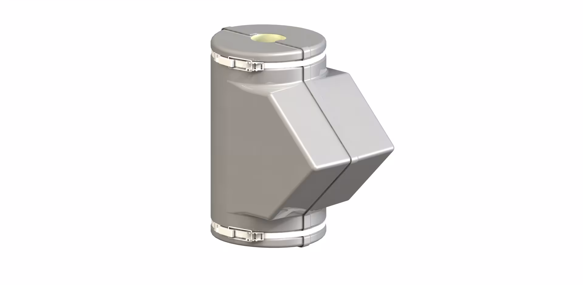 Coquille d'isolation ES-Box Uni série FS DN50 pour vannes à siège incliné et collecteurs de saletés de GWK Kuhlmann GWK ES-Box Uni série FS pour vannes à siège incliné et collecteurs de saletés, isolation des raccords, réf. 1712050005