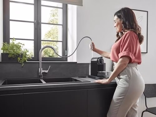 Hansgrohe Miscelatore monocomando per cucina 240 FOCUS DN 15, con doccetta estraibile cromo