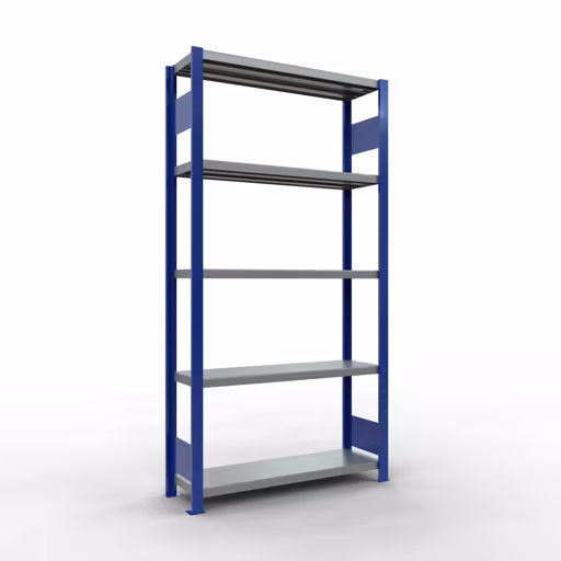 Figure n° 12 de l'article étagère de base, étagère, système enfichable MULTIplus250, 2000 x 1000 x 300 mm, 5 étagères, RAL 5010 bleu gentiane/galvanisé du groupe de produits système enfichable de Schulte Lagertechnik