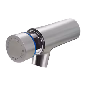 Presto Neo, vanne murale en acier inoxydable 65 mm pour eau froide 7s de Rada Presto Neo, 65 mm, 7s, robinetterie de lavabo, réf. 2.1931.081