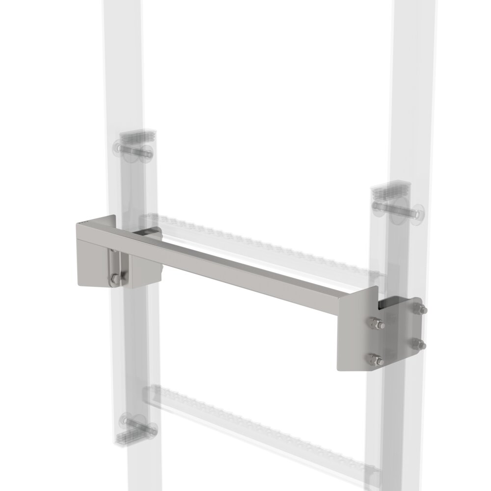 Gradino di uscita Munk in acciaio inossidabile, distanza 100 mm, di Günzburger Steigtechnik Gradino di uscita in acciaio inox Munk della categoria accessori e ricambi per attrezzature di accesso, numero articolo 068966