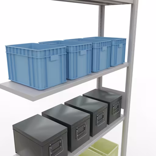 Étagère supplémentaire, étagère, système enfichable MULTIplus85, 3000 x 1000 x 300 mm, 7 étagères, gris clair RAL 7035 de la marque Schulte Lagertechnik de la gamme de produits du système enfichable