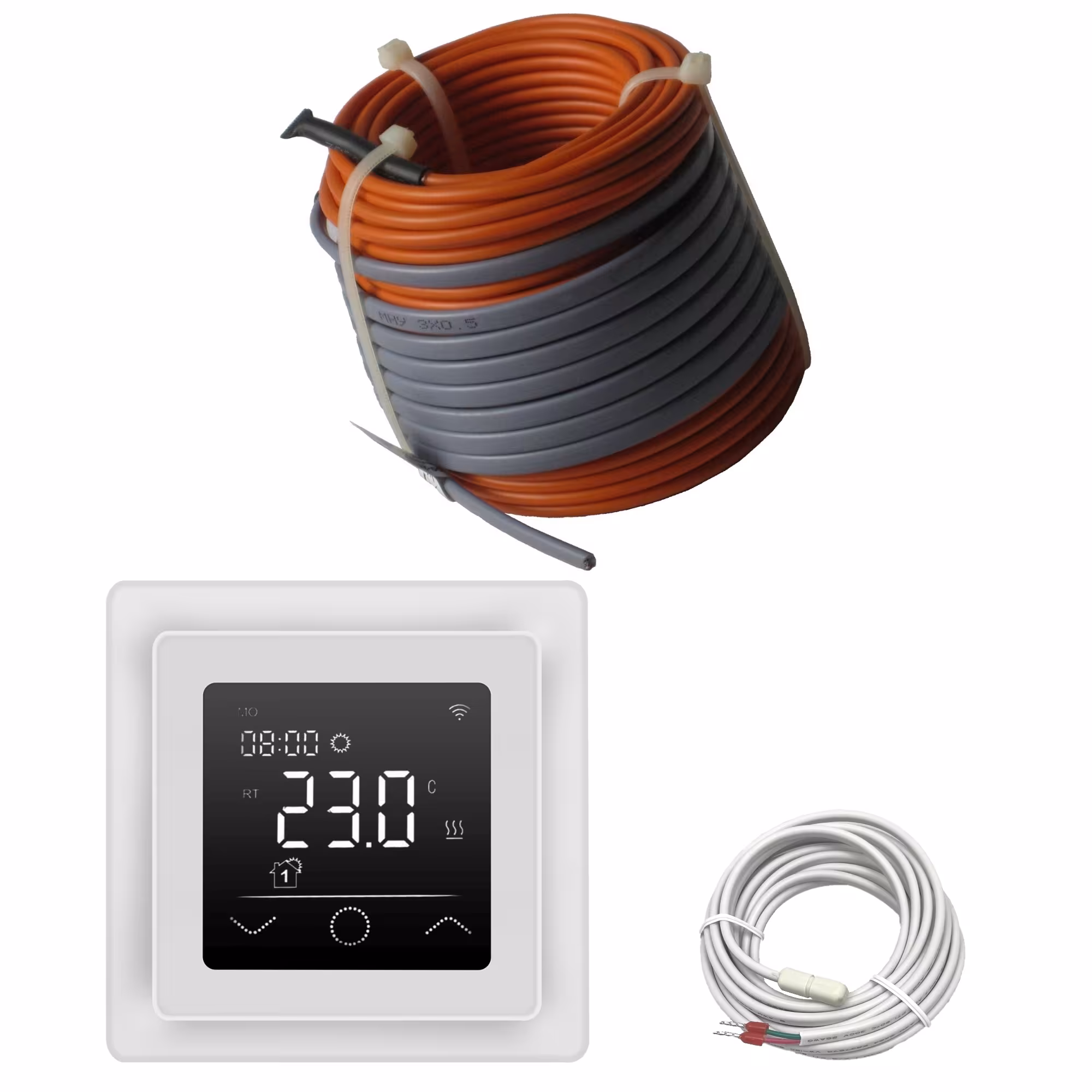Riscaldamento elettrico professionale a pavimento | Set con filo riscaldante e controller WiFi touch di HoWaTech Riscaldamento a pavimento elettrico professionale HoWaTech | Set con filo riscaldante e controller WiFi touch, riscaldamento elettrico a pavimento