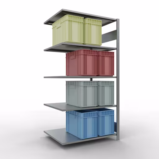 Image supplémentaire de l'article Étagère rapportée, étagère, système enfichable MULTIplus150, 2000 x 1000 x 800 mm, 5 étagères, barres longitudinales, galvanisé Représentation supplémentaire de l'article, étagère, système enfichable MULTIplus150, 2000 x 1000 x 800 mm, 5 étagères, galvanisé