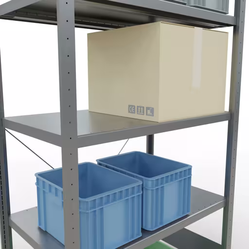 Image du produit n° 12 de l'article étagère de base, étagère, système enfichable MULTIplus330, 2000 x 1000 x 600 mm, 5 étagères, traverse, galvanisé Figure n° 12 de l'article étagère de base, système d'étagères enfichables MULTIplus330, 2000 x 1000 x 600 mm, 5 étagères, galvanisées du groupe de produits système enfichable de la marque Schulte Lagertechnik