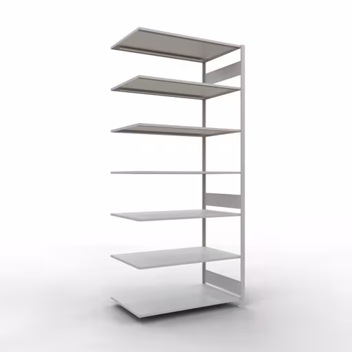 Rayonnage supplémentaire, étagère, système enfichable MULTIplus150, 3000 x 1300 x 800 mm, 7 étagères, gris clair RAL 7035 de Schulte Lagertechnik de la catégorie des systèmes enfichables