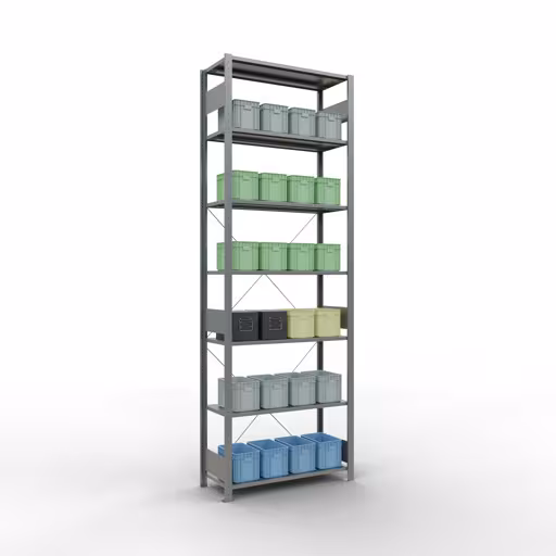Figure n° 12 de l'article étagère de base, étagère, système enfichable MULTIplus85, 3000 x 1000 x 400 mm, 7 étagères, traverse, galvanisée du groupe de produits système enfichable de la marque Schulte Lagertechnik