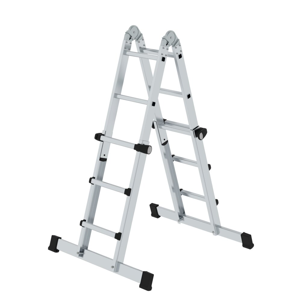 Scala telescopica Munk a 4 elementi con traversa 4x3 pioli