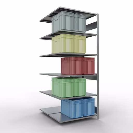 Image du produit n° 13 de l'article Rayonnage complémentaire, rayonnage double, système d'étagères enfichables MULTIplus150, 2500 x 1000 x (2x600) mm, 2x6 tablettes, barres de longueur, galvanisé Figure n° 13 de l'article, étagère double, système d'étagères MULTIplus150, 2500 x 1000 x (2x600) mm, 2x6 étagères, galvanisé du groupe de produits étagères de Schulte Lagertechnik