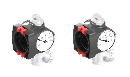 Embout avec purgeur et manomètre, lot de 2. Embout pour chauffage au sol avec purgeur et manomètre, lot de 2, de la marque Skoberne. Embout avec purgeur et manomètre, lot de 2. Embout de chauffage au sol avec purgeur et manomètre, lot de 2, de la gamme de chauffage au sol Skoberne, référence 673008.