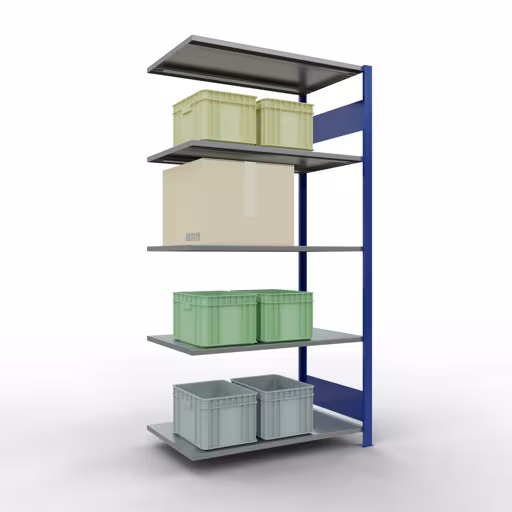 Figura n. 12 dell'articolo scaffale aggiuntivo, scaffale, sistema a innesto MULTIplus85, 2000 x 1000 x 600 mm, 5 ripiani, RAL 5010 blu genziana del gruppo di prodotti sistema a innesto della marca Schulte Lagertechnik