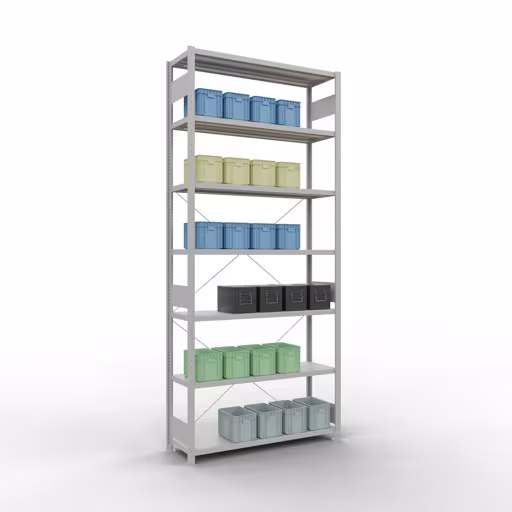 Image du produit n° 12 de l'article système enfichable étagère de base 3000x1300x400 mm, type 250 kg, gris clair Figure n° 12 de l'article étagère de base du système enfichable 3000x1300x400 mm, type 250 kg, gris clair du groupe de produits du système enfichable de Schulte Lagertechnik