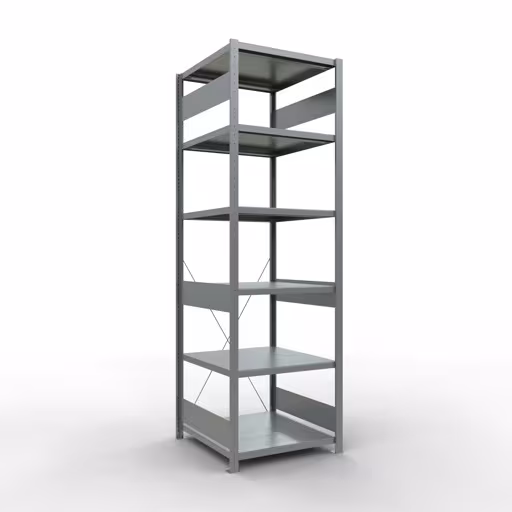Figura n. 15 dell'articolo scaffale base, scaffale, sistema a innesto MULTIplus250, 2500 x 750 x 800 mm (AxLxP), 6 ripiani, traversa, zincato del gruppo di prodotti sistema a innesto della marca Schulte Lagertechnik